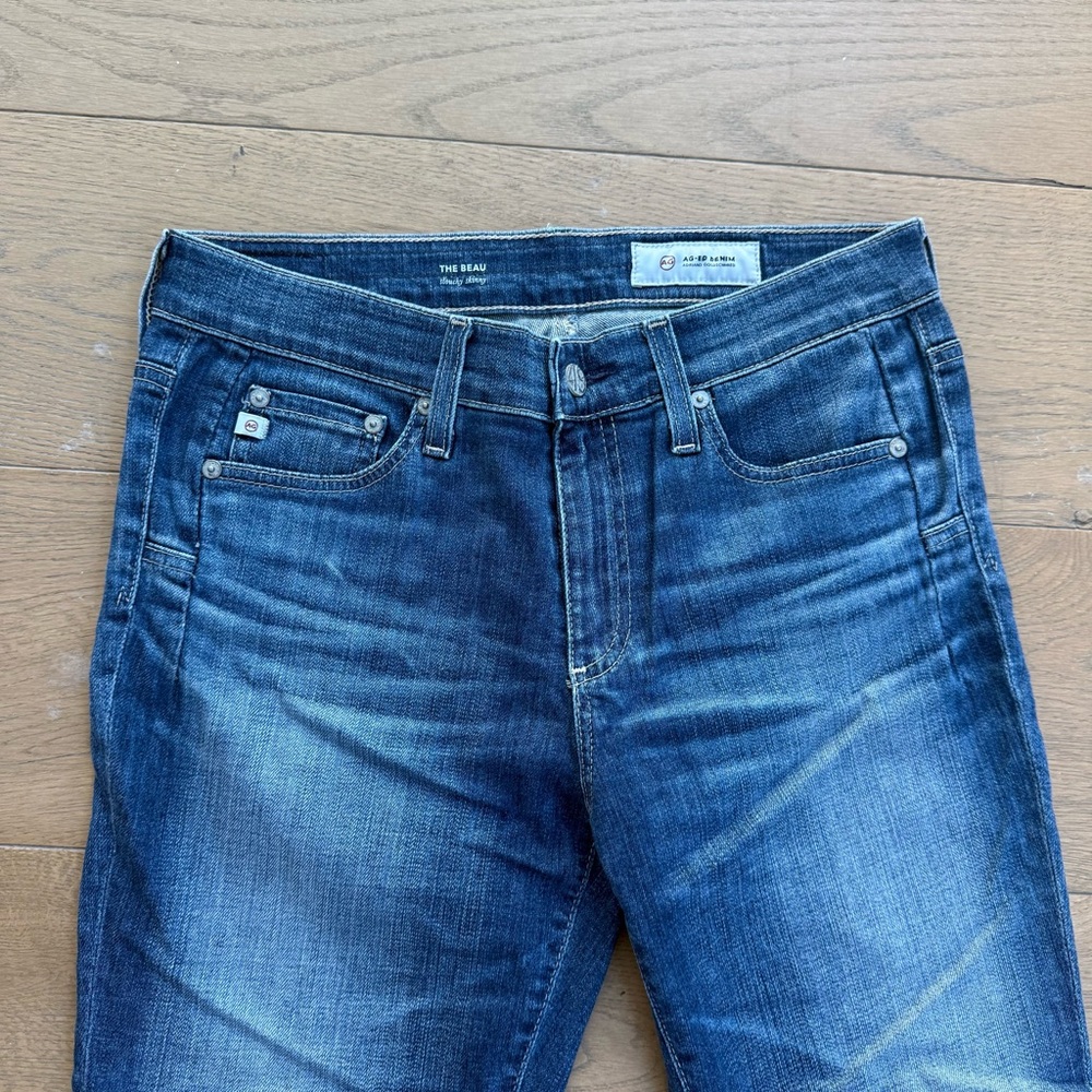 AG Adriano Goldschmied “The Beau” Dark Wash Blue Skinny Jeans Size 27R - Picture 2 of 5